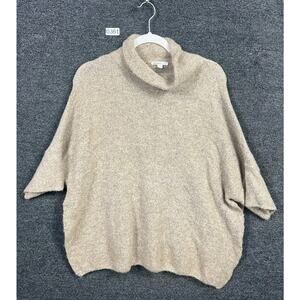 Subdued Knit Cowl Neck Sweater Womens One Size Tan 3/4 Sleeve Comfy ITALY MADE